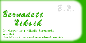 bernadett miksik business card